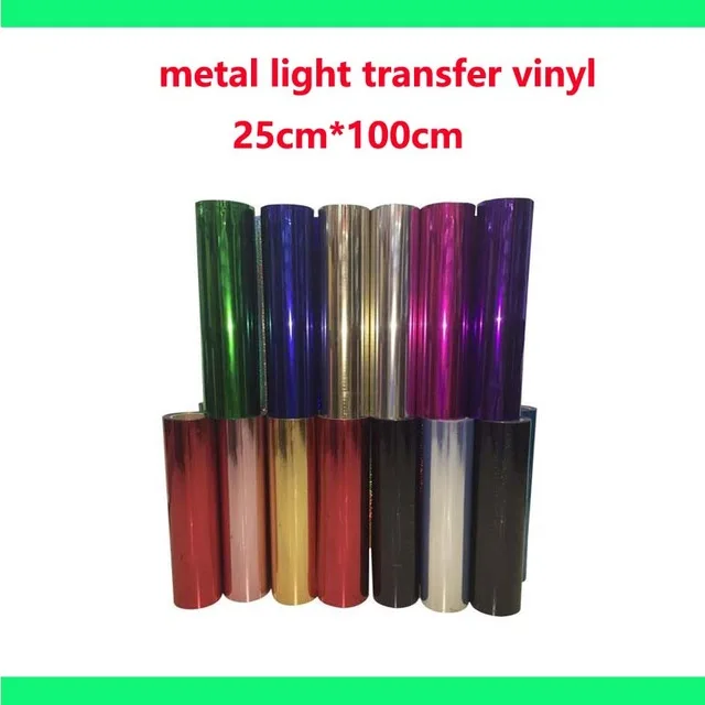 

Free shipping 1 sheet 10"x40"/25cmx100cm Metallic Metal light Heat Transfer Vinyl Sequins PVC Press Tshirt Iron On HTV Printing