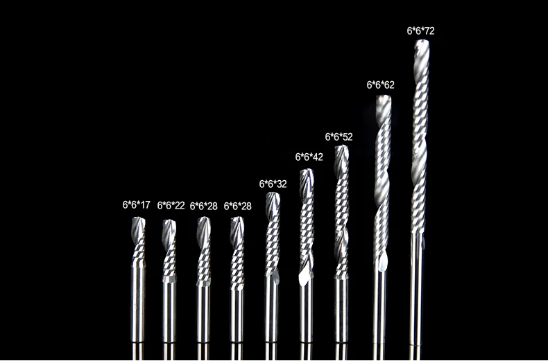 5 и 6 мм shank-1PCS, ЧПУ твердосплавная Концевая фреза, деревообрабатывающий фреза, 1 Флейта спиральная фреза, ПВХ, МДФ, дерево, акриловый нож