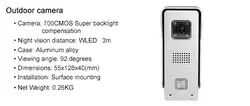 700TVL шнур 4 двери Камера для проводной видео домофон xsl-m3