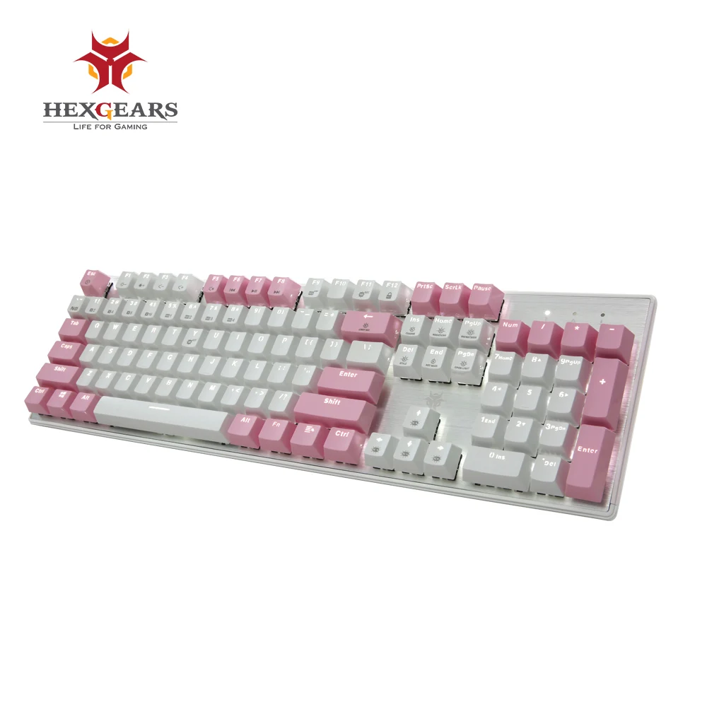 HEXGEARS GK715 Kailh коробка переключатель игровая клавиатура Водонепроницаемый Розовый 104 клавишная клавиатура переключатель горячей замены Механическая игровая клавиатура - Цвет: GK715-White-Pink