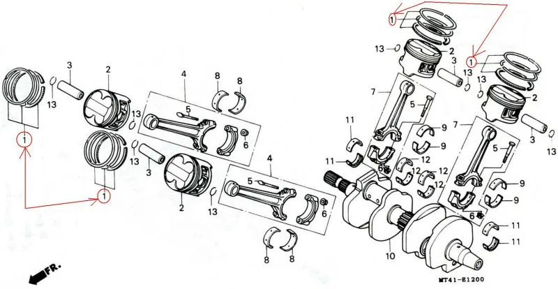 AHL мотоциклетные запчасти STD 70 мм поршневые кольца для HONDA VFR750 VFR750F CBR750 поршневое кольцо 4 шт