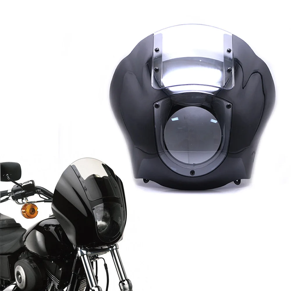 Дым мотоциклетный четверть передняя фара обтекатель для Harley Dyna Low Rider Super Wide Glide 1986