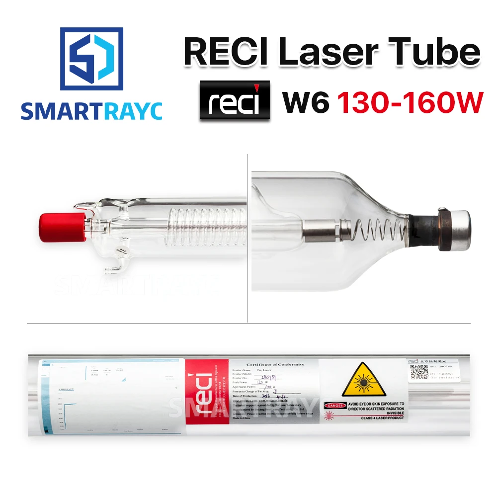 

Smartrayc W6 130W CO2 Laser Tube Wooden Case Box Packing Length 1650 Dia. 80mm for CO2 Laser Engraving Cutting Machine S6 Z6