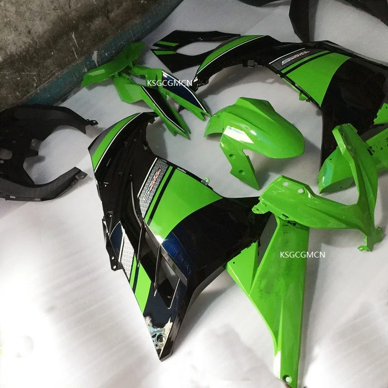 Горячая Распродажа, подходит для Kawasaki Ninja 300R 2013- EX300 13 14 15 EX 300 зеленая черная антиблокировочная система, мотоциклетные Обтекатели(литье под давлением