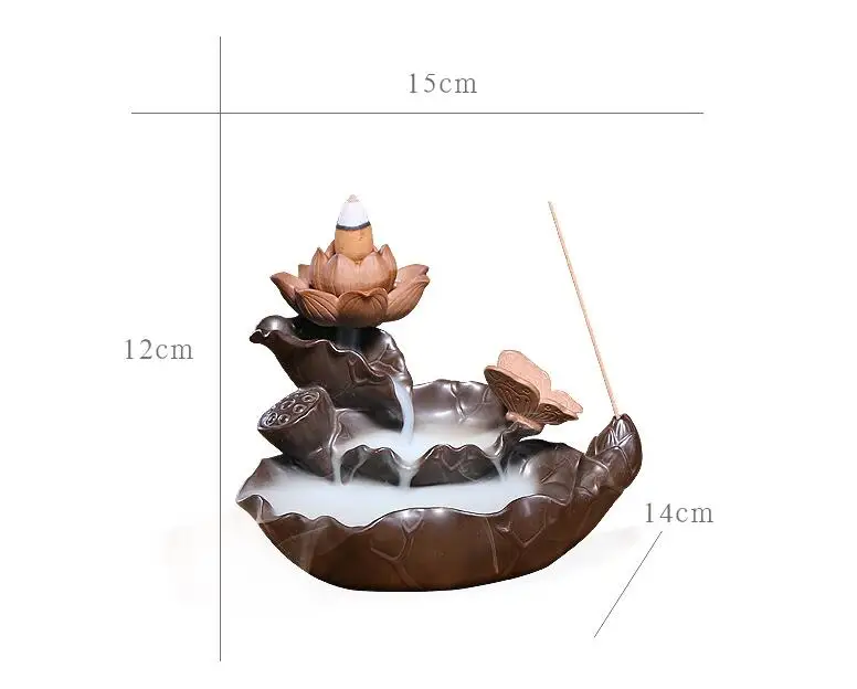 Лотоса листовая горелка Керамика курильница для благовоний горелки креативное украшение для дома бабочки подставка для ароматических палочек Кадило