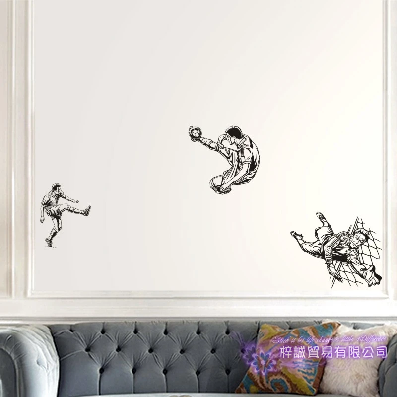 DCTAL Football Player Sticker Football Game Soccer Decal Helmets Kids Room Posters Vinyl Wall Decals F13