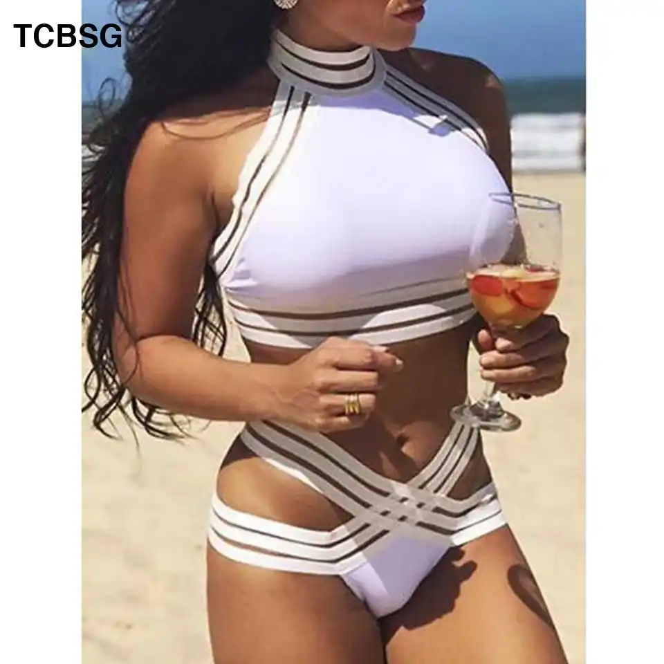 white bandage bikini