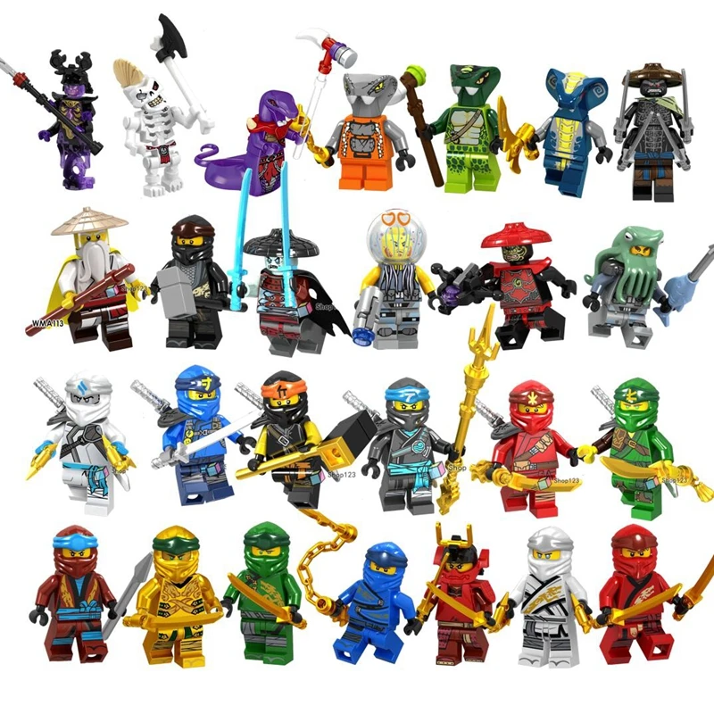 

Movie Snakes Lloyd Jay Sensei Wu Cole Nya Monsters Zane WIce Empeor Weapon Building Blocks Ninja Toys Kids