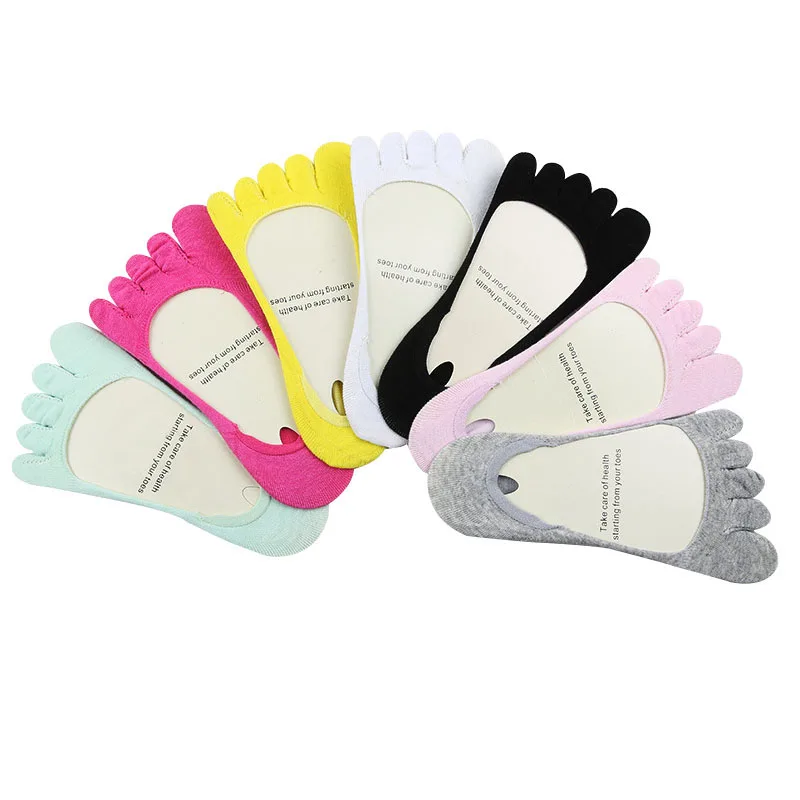 

3 Pairs Female Five Finger Casual Women Socks Fashion Socks Meias Novelty Thin Cute Cotton Shallow Mouth Invisible Toe Boat Sock