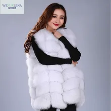 70 см натуральный меховой жилет зимнее толстое серебряное меховое пальто куртки для женщин без рукавов средней длины натуральный меховой жилет Colete De Pele