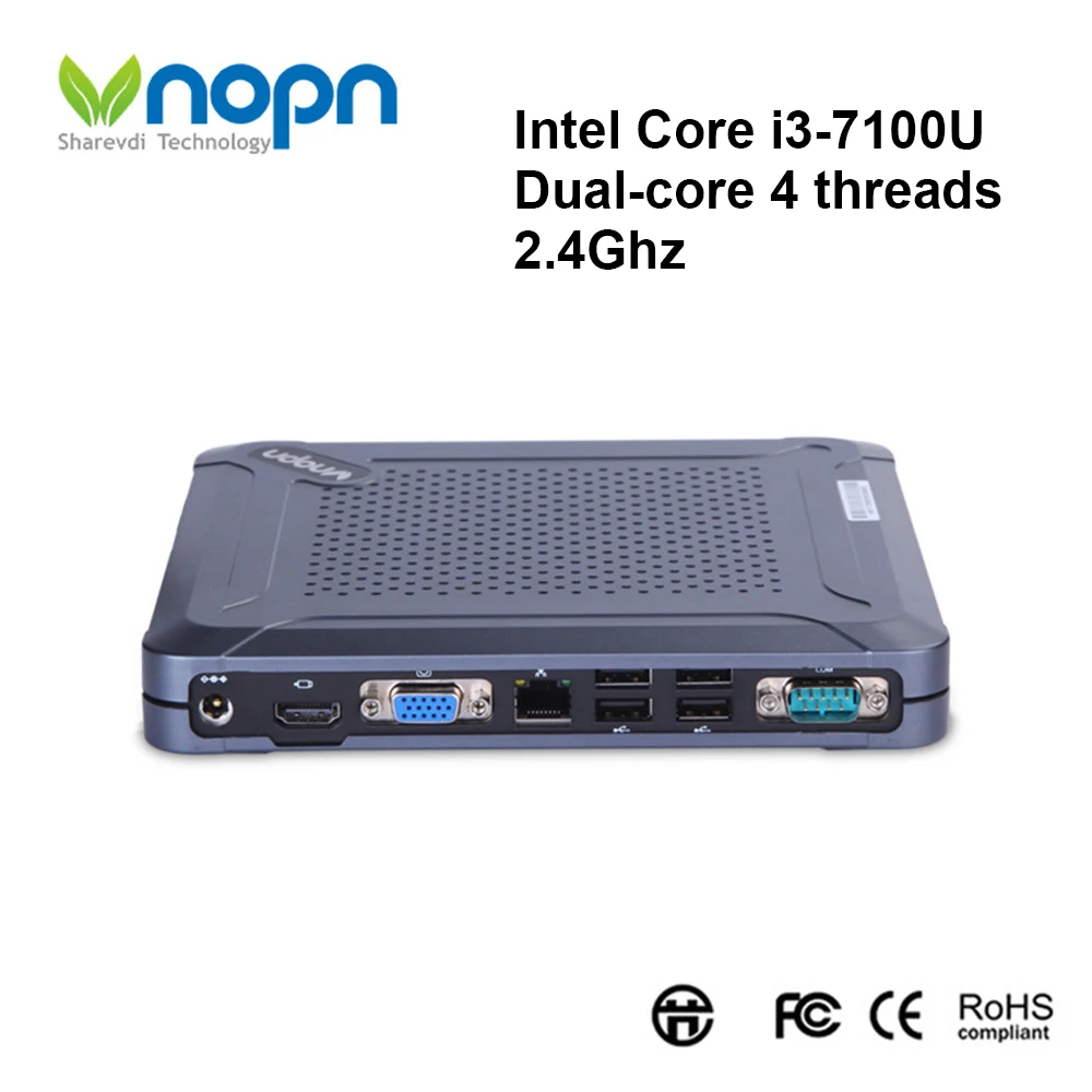 

K537-C2 Mini Desktops Intel Core i3 7100U 7130U Dual-core 2.4Ghz Windows10 Pro Home Gaming Office Work Mini PC Computer with Fan