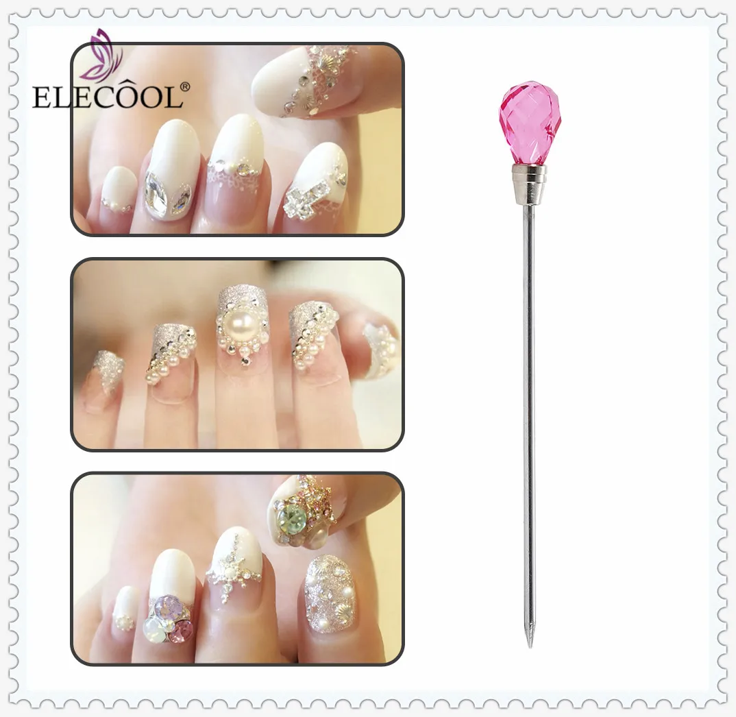 

ELECOOL 4/3/2/1PCS Red Dotting Pen Nail Art Rhinestones Gems Picking Crystal Tools Gel Pencil Pen Dotting Pen Nail Manicure Tool
