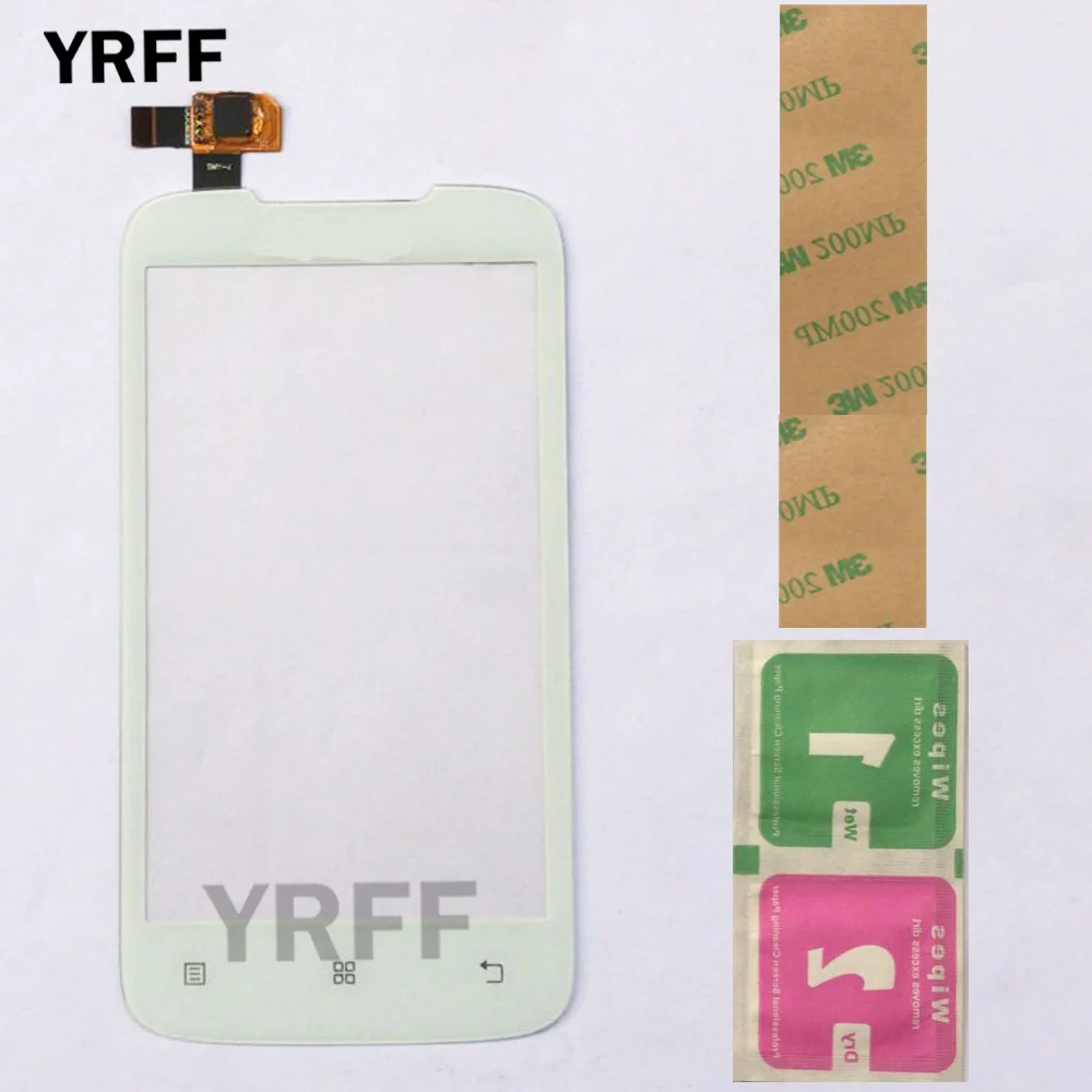 White Сенсорный экран для lenovo A369 A369i A 369 369i сенсорный экран Сенсорная панель дигитайзер передняя внешняя стеклянная линза сенсор мобильный подарок - Цвет: White