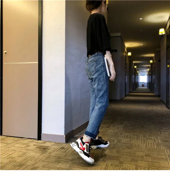 Sneakers Women Running Shoes Increasing 6CM INS Ulzza Harajuku Sneakers Cushioning Height Platform Breathable Sports Walking (21)