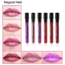 Волшебный HALO 6 шт./компл. Водонепроницаемый жидкости Губная помада гладкого губы палку блеск для губ long lasting Lip Губная помада S Kit Макияж Красота бренд