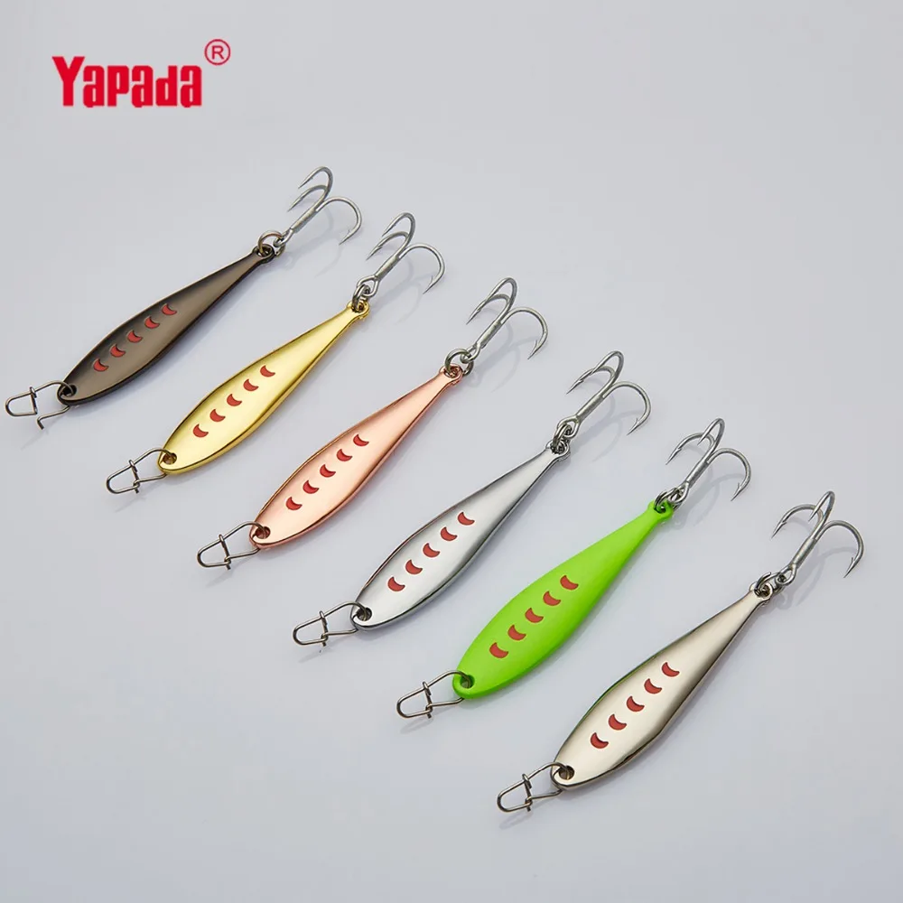 

YAPADA Jigging 520 Moon 6g 50X11X4mm Treble Hook Multicolor Metal Jigging Spoon Fishing Lures