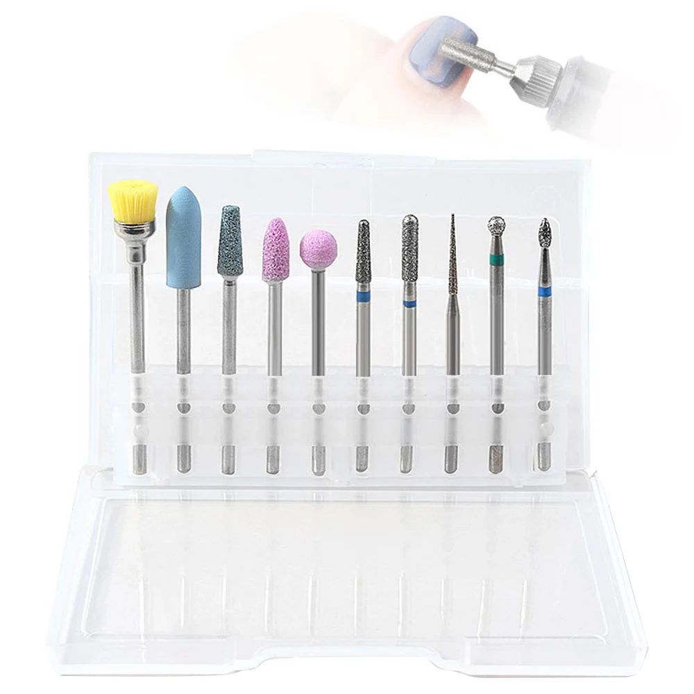 

10pcs Nail Drill Bits Set Cuticle Remover Cutter Electric Apparatus for Manicure Machine Accessory Milling Cutters for Pedicure