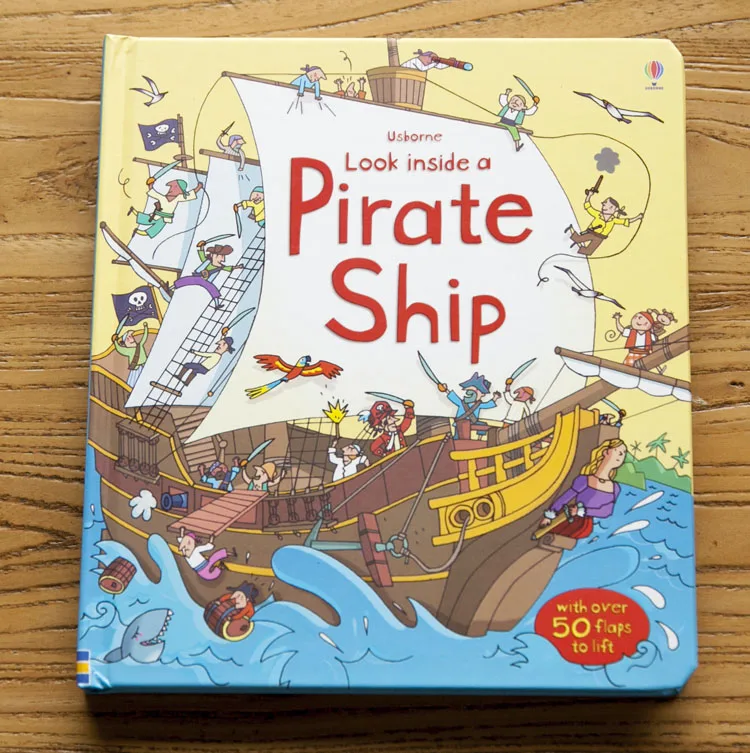 

Britain English 3D Usborne Look Inside a Pirate ship flap book Education Children kids reading learning boy gift over 50 flaps