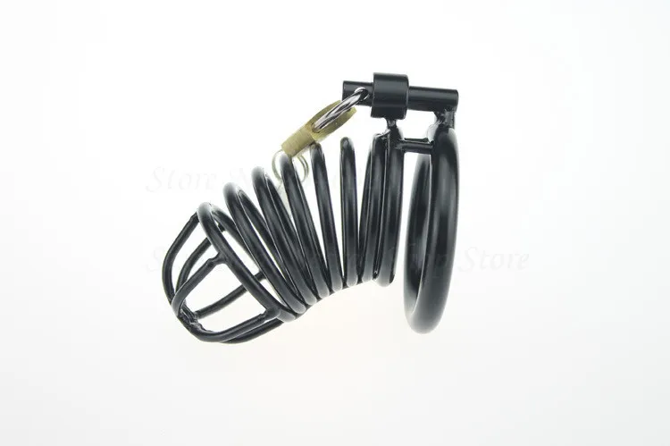 New Black Stainless Steel Male Chastity Cage,Cock Rings Penis Cage Lock Metal Penis Bondage Chastity Device Sex Toys For Men