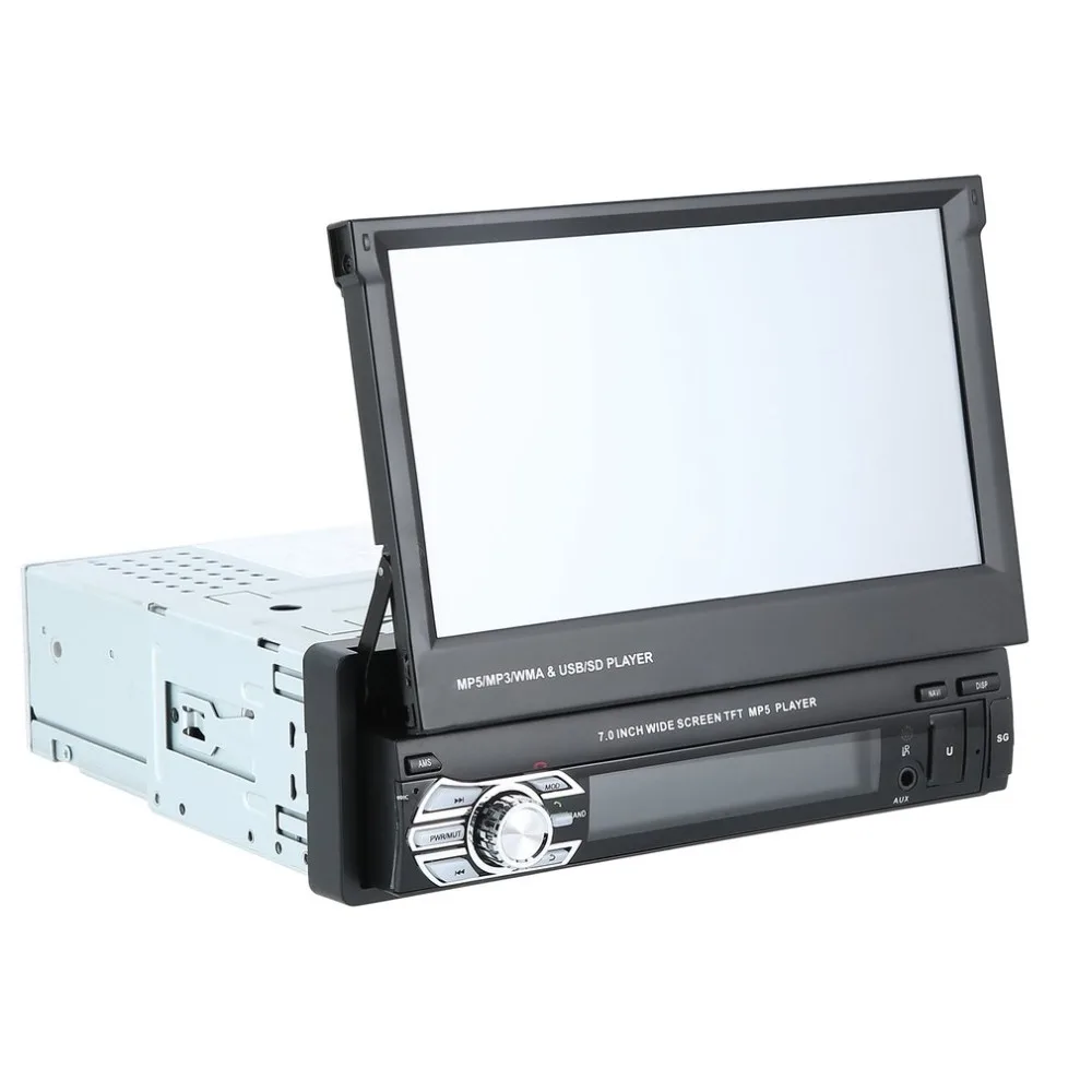 

New Universal 1 Din Bluetooth Touchscreen Player 7.0 Inch TFT LCD Manual Telescopic MP5 Player FM Receiver