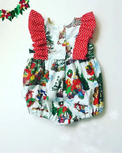 Новые Рождеством Цветочный комбинезон без рукавов младенческой малыш для маленьких девочек бантом ползунки комбинезоны для маленьких детей рождественские костюмы