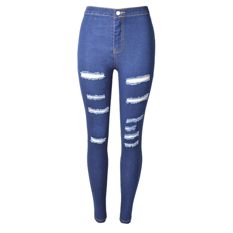 

New style European and American skinny holes, jeans and jeans in fall 2018