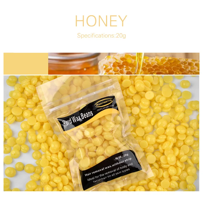 ELECOOL 20g Green Apple Flavour Hair Removal Painless Wax Beans No Strips Bikini Body Hair Removal for All kinds of Skin