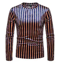 fashion shirt men long sleeve Colorblock striped print round collar shirt teenage Gold velvet Loose shirt mens personality fashion shirt men long sleeve Colorblock striped print round collar shirt teenage Gold velvet Loose shirt mens personality