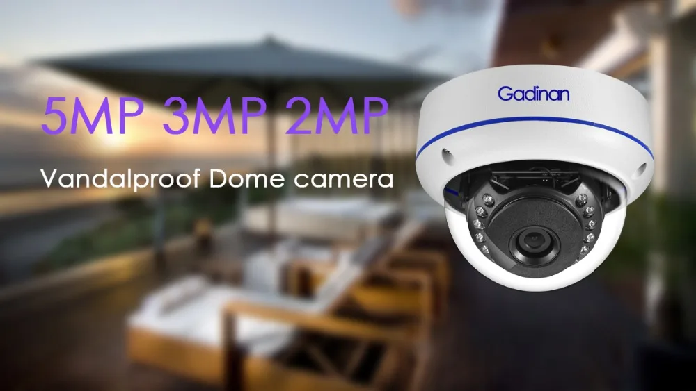 Gadinan, 5MP, 3MP, 2MP, H.265, IP камера, мощное наблюдение, ИК, Ночное видео, антивандальная, уличная, CCTV, купольная камера, DC 12 В/48 В, PoE