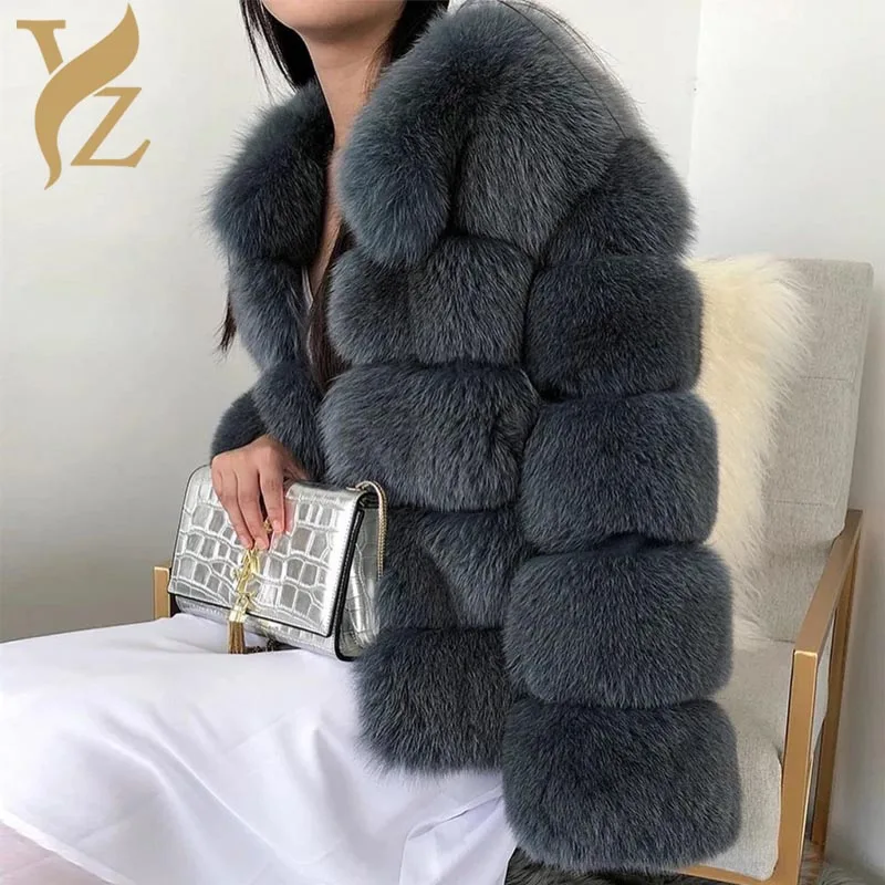 

Best Quality Fox Fur Coats For Women 2018 Fashion Short Jackets Real Fur Coat Nature Fox Furs Thick And Warm Outer Garment Tops