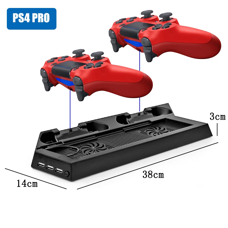 

PS4 Pro Charging Heat Sink Cooling Fan Cooler Vertical Stand Base for Sony Playstation 4 Pro Console Video Game Accessories