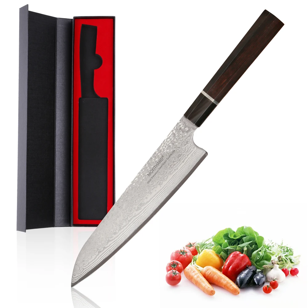  Mokithand Damascus Steel Chef Knife 9 Inch Japanese VG10 Kitchen Knives Professional Japan Steel Fi - 32989369280