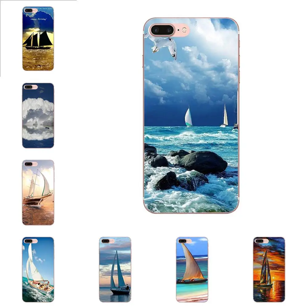Чехол для телефона Xiaomi Redmi Note 2 3 3S 4 4A 4X5 5A 6 6A Pro Plus Super Moon Парусник в море
