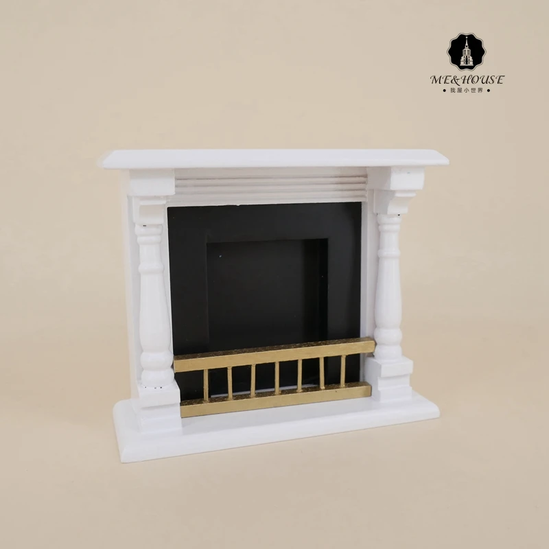

dolls house accessories 1/12 toys mini wood fireplace decoration miniature furniture