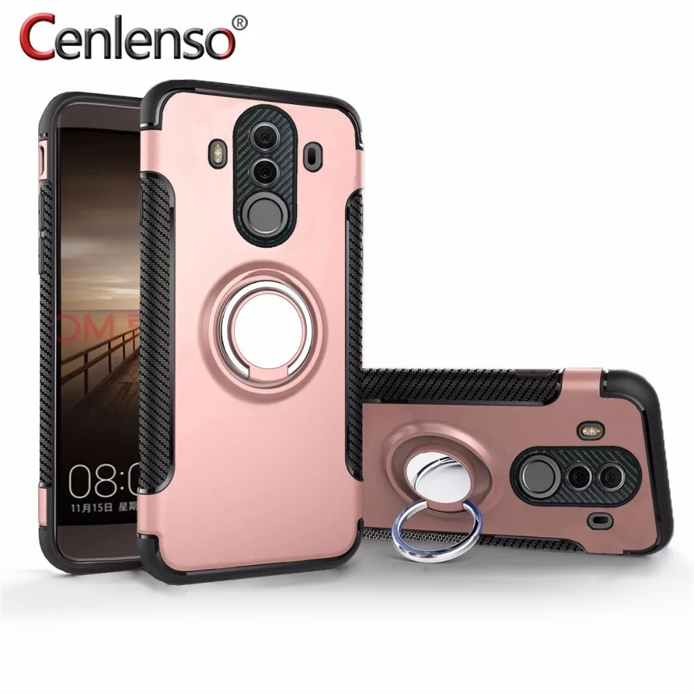 

Cenlenso Back Cover Case for Huawei Mate 10 Pro / Mate 10 Lite G10 Nova 2i Honor 9i Premium TPU+PC with Ring Brackets Adsorption