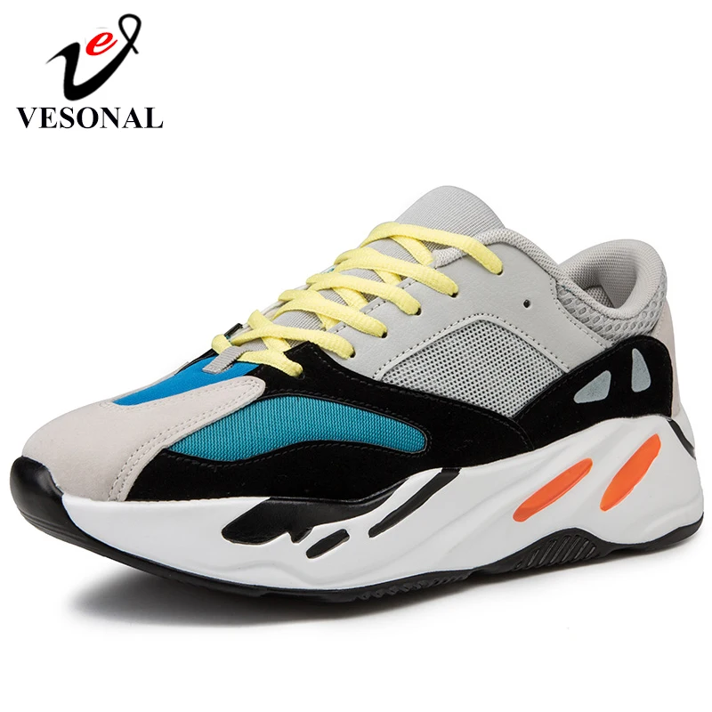 

VESONAL Brand New Fashion Mixed Colors Sneakers Man For Adult Breathable Mesh Casual Shoes Male Quality Wear-resistant PU Sole