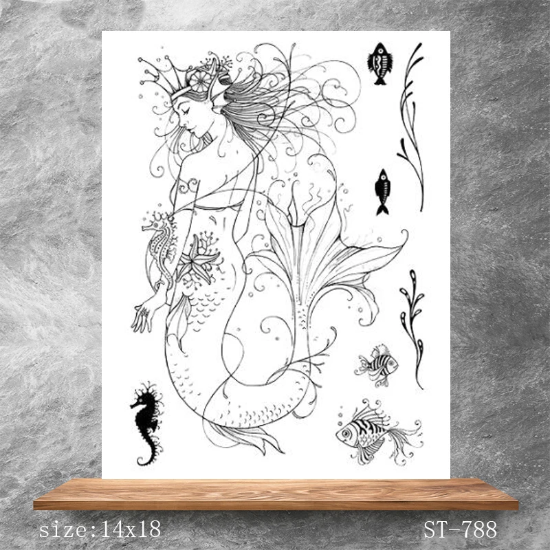 

ZhuoAng Mermaid Transparent Seals for DIY scrapbooking photo album Clear Stamps