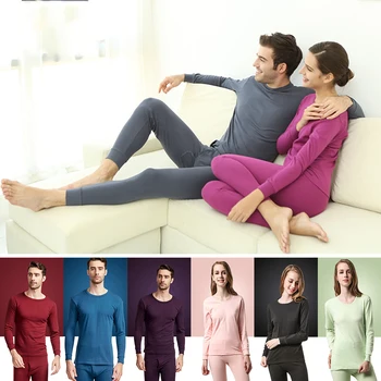 

2018 New Brand Thermal Underwear Women Men Winter Stretch Thermo Underwear Sets Female Warm Couples Long Johns Christmas Gift