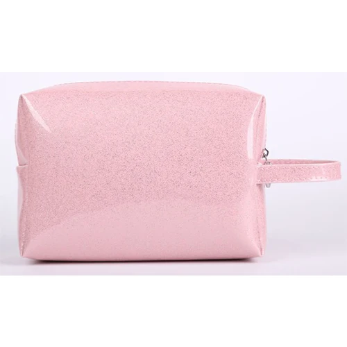 pink ( small size ) Новое поступление Для женщин желе PU кожаная косметичка для путешествий простой Стиль женский макияж сумки Красочные кожаные клатчи A107 - Цвет: pink ( small size )