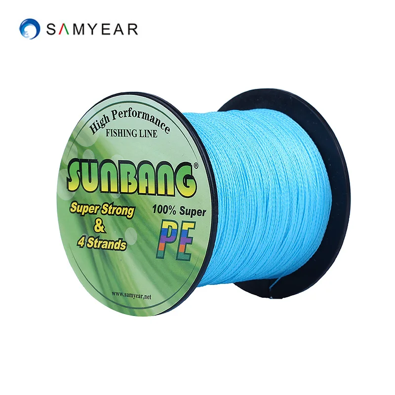 300 м 4 нити плетеная леска 8-60LB многонитиевая веревка PE линия SUNBANG - Цвет: blue