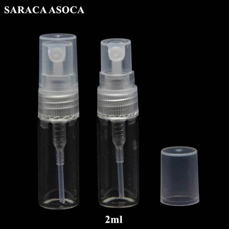 

2ml mini Glass Perfeme Spray Bottle For Sample Clear Transparent Color Glass Atomizer Empty Bottle 200pcs/lot