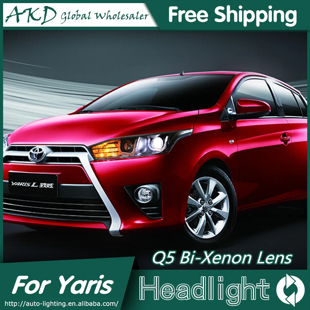 AKD Car Styling for Toyota Yaris Headlights 2014 2015 New Yaris LED