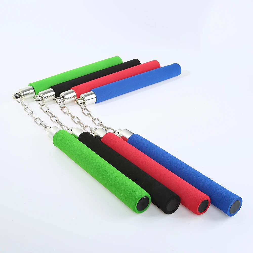 

KungFu Martial Art Taekwondo Foam Nunchakus Self Defense Safty Nunchakus Sponge Double Boning Stick with Stainless Steel Chain