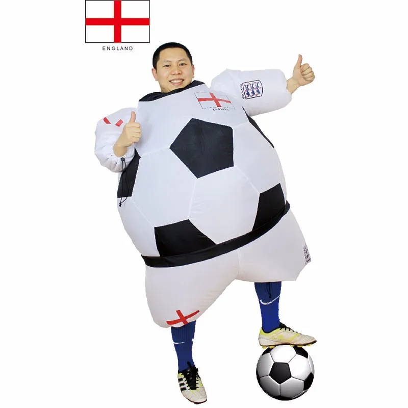 Adult England Football Player Costume Fancy Dress Blow Up Suit Outfit World Cup (1)