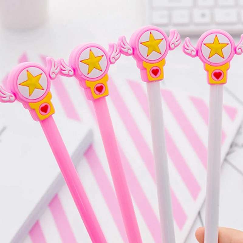 

Kawaii Cartoon Magic Wand Gel Pen 0.38 MM Black Ink Stationery Office Learning Cute Unisex Pen Writing Supplies Gift For Kids