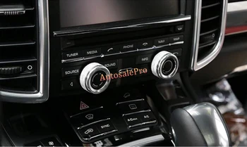 

LHD Metal Volume Control Knob Decorative Circle Cover Trim 2pcs for Porsche Macan 2014 2015 2016