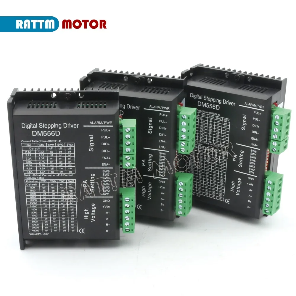 

EU Delivery! 3PC DM556D Digital stepper motor driver 5.6A 256 microstep High performance design fit nema17 to nema 23 motor CNC