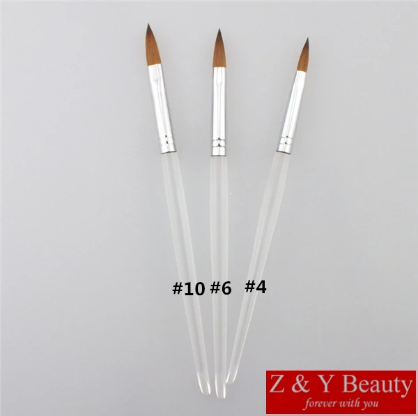

Factory Direct,Size 10,Angled Tail Acrylic Handle,Oval Kolinsky Nail Brush #10,Free Shipping