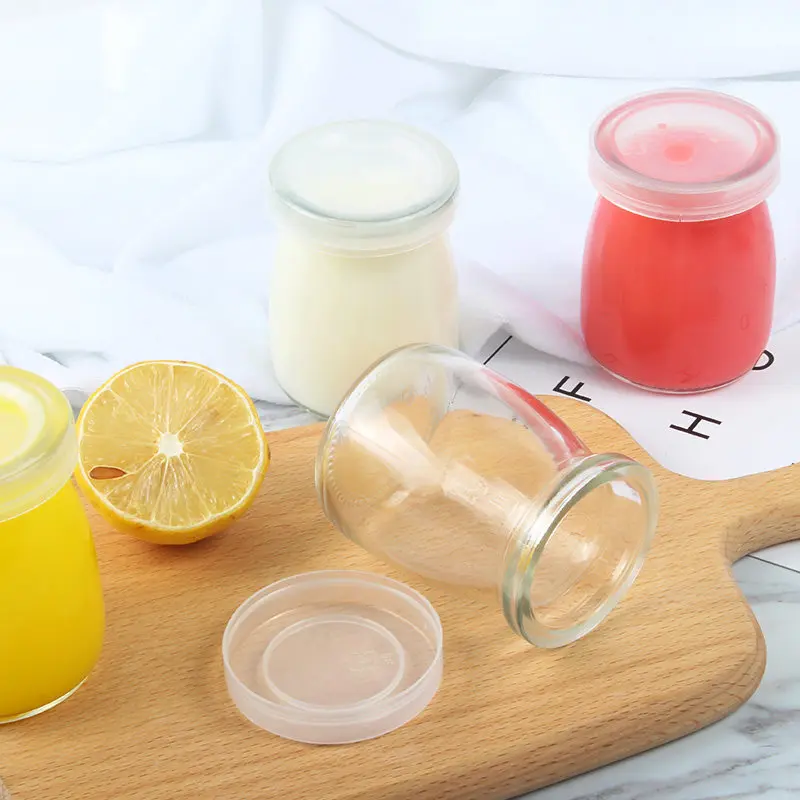

1PC 200ml Candy Jam Jar Glass Jars And Llids Milk Yoghourt Jelly Mousse Dessert Bottle Pudding Cup