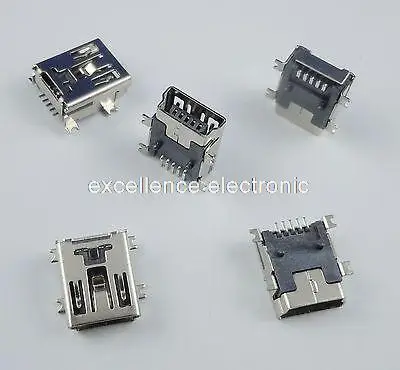 

50Pcs Mini USB 5Pin Female SMT Socket Connector